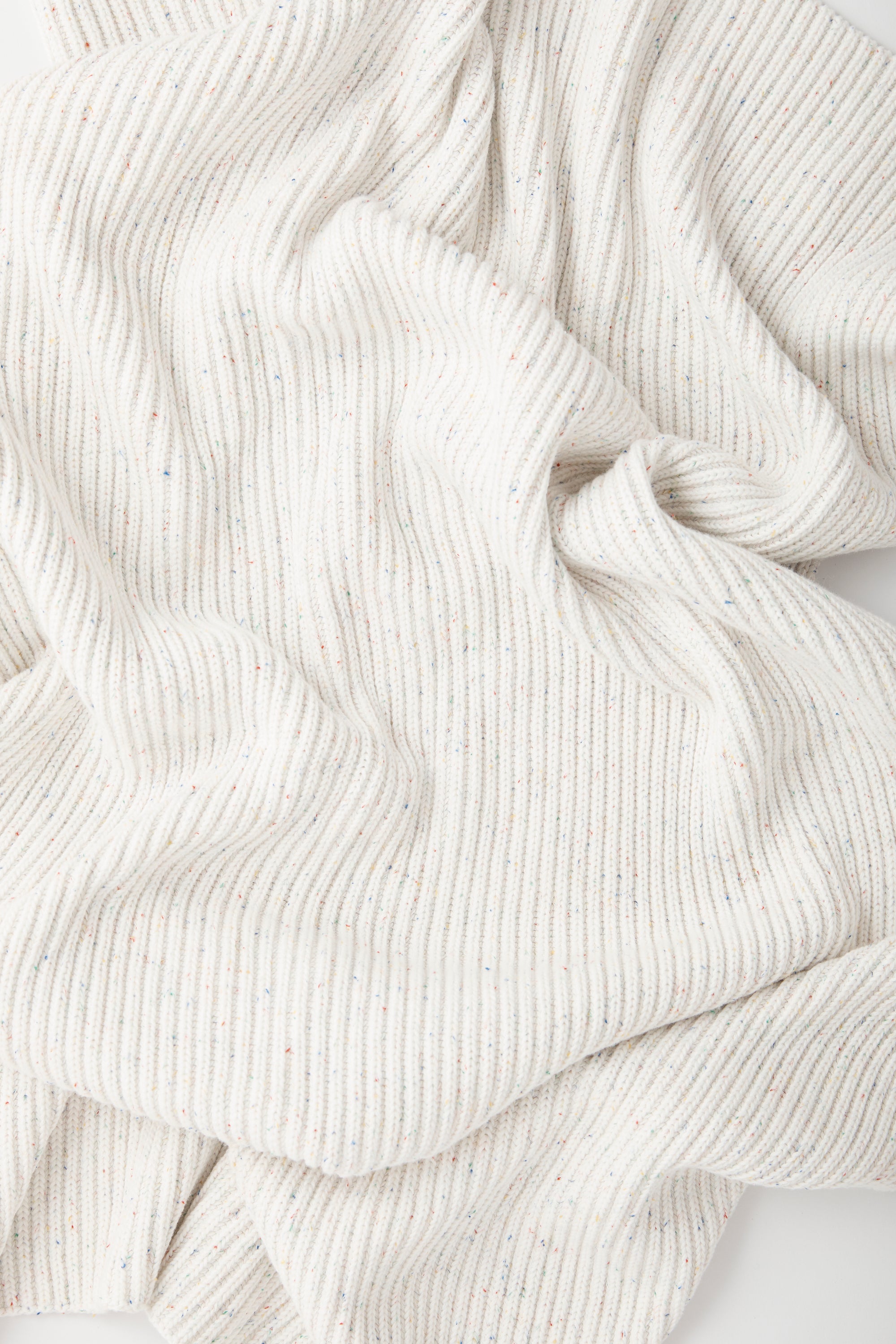 Organic Ribbed Blanket - Vanilla Speckles