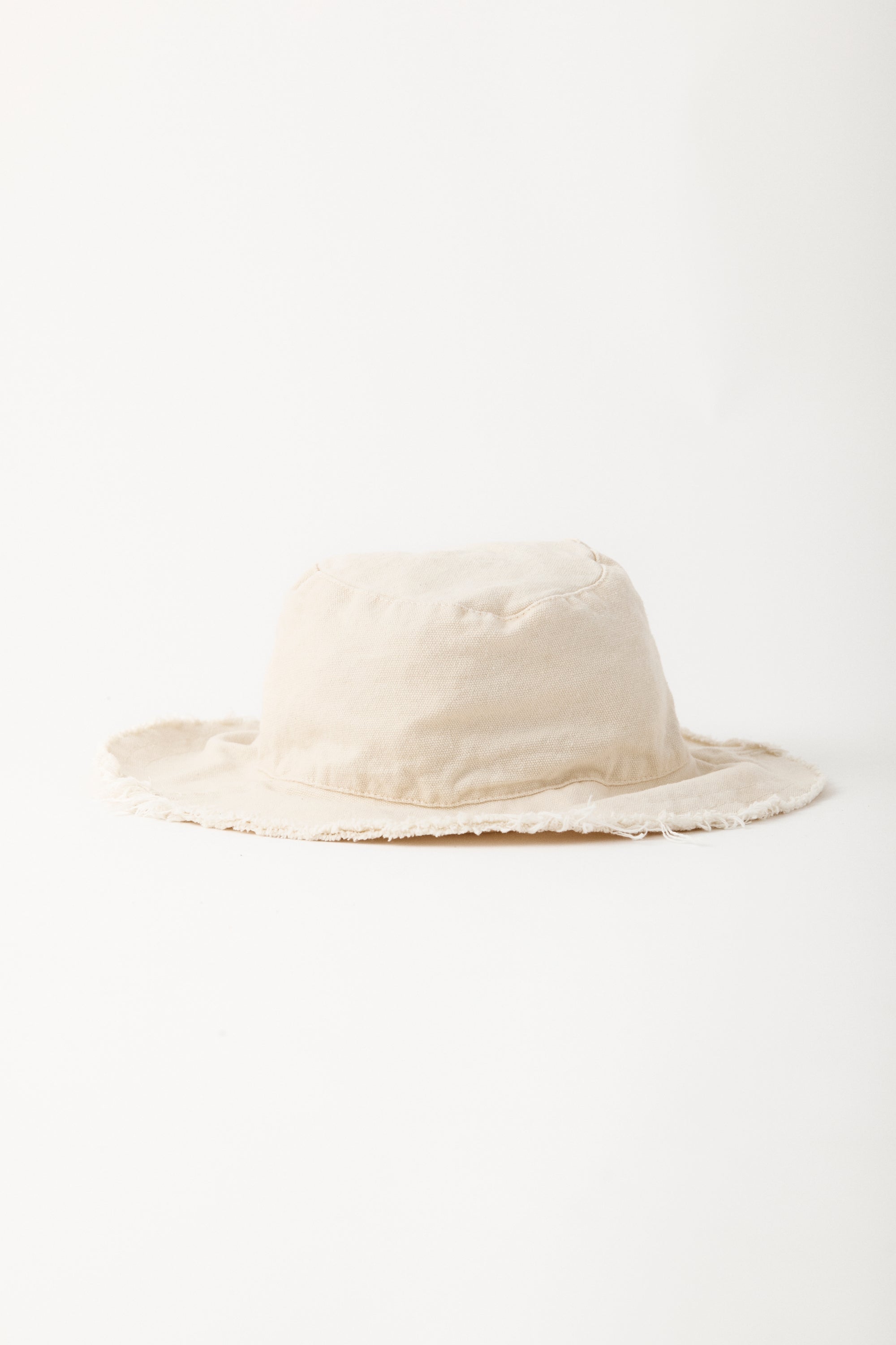 Mama Raw Hem Bucket Hat - Cream