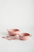 Wheat straw dinnerware set in Rose, -Set contains: 1 x large bowl, 1 x small bowl, 1 x spoon & fork