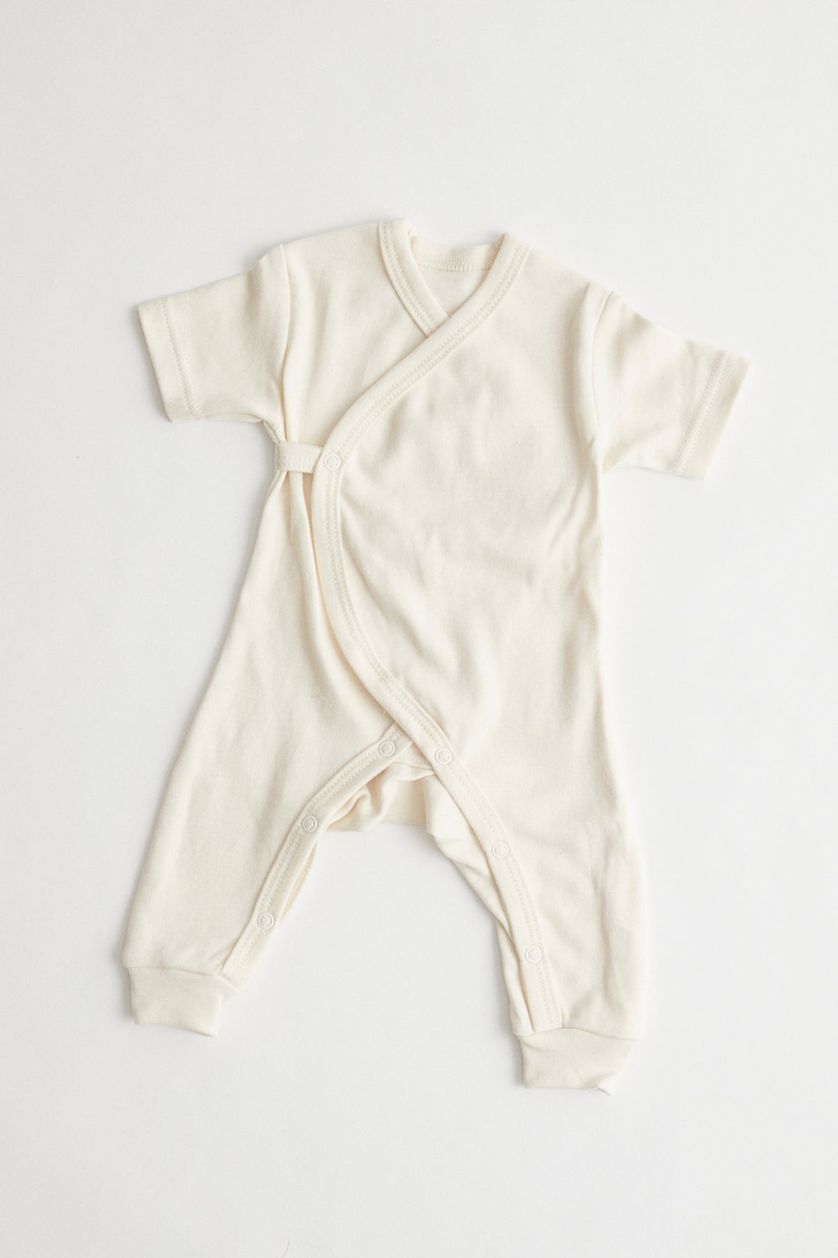 organic cotton short-sleeved jumpsuit. Kimono stye. packaged in drawstring bag