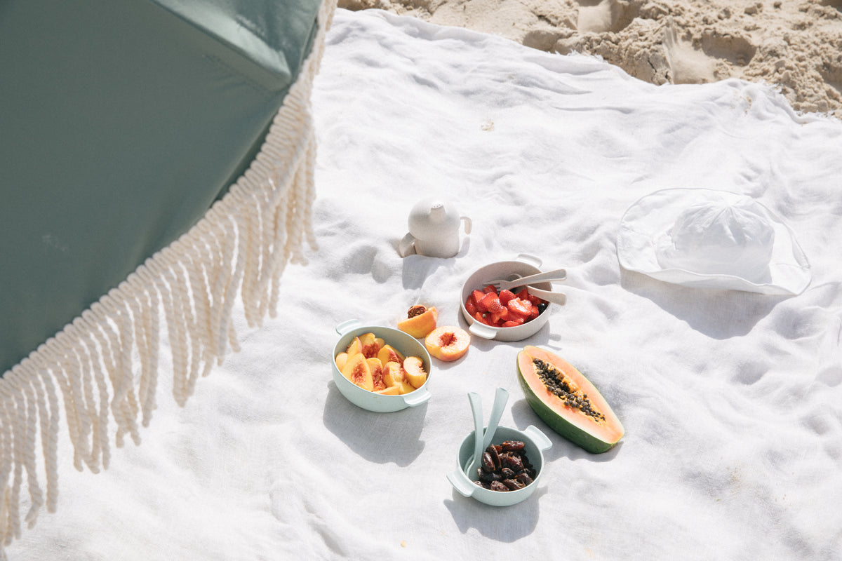 Wheat straw dinnerware set in Rose, -Set contains: sippy cup, large bowl, small bowl, spoon &amp; fork